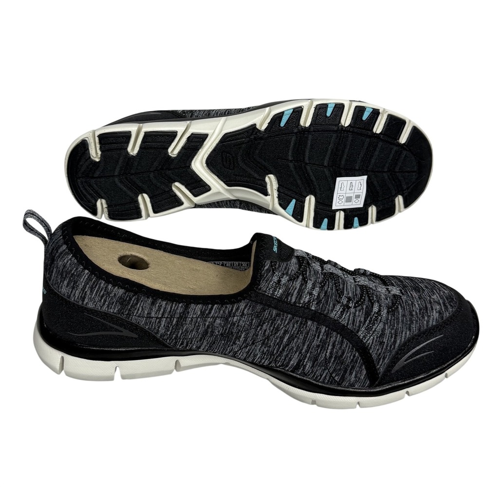 Skechers Gratis Her Stroll Sneaker Womens 10 Black Fabric Slip On Bungee Walking - Picture 5 of 9